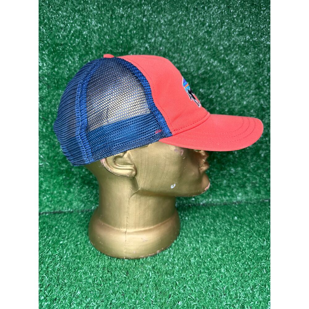 Patagonia Fitz Roy Bison Buffalo Trucker Mesh Hat Snapback Cap Outdoor Orange - Picture 4 of 5